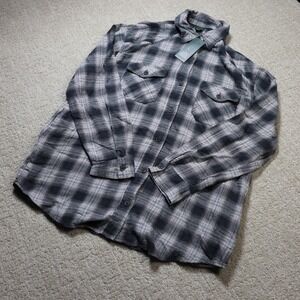 Wild Fable Womens green White Plaid Flannel Button Down Shirt Small 331 02 4944